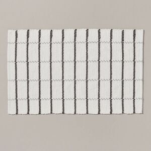 Hearth & Hand Woven 20x32” Grey and White Striped Bath Mat